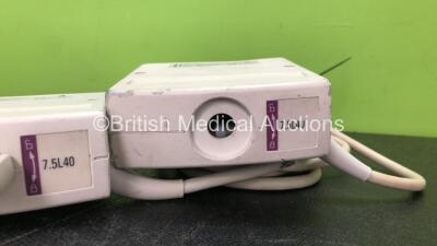 2 x Siemens 7.5L40 Ultrasound Transducer / Probes *Both Untested with Damage, 1 with Missing Catch-See Photos* - 2