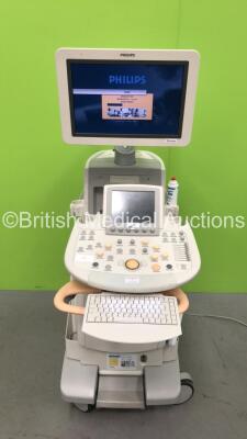 Philips iU22 XMatrix Flat Screen Ultrasound Scanner Software Version 6.3.2.2 with Sony Digital Graphic Printer UP-D897 and 3-Lead ECG Lead (Powers Up-Crack to Keyboard and Damage to Handle- See Photos) * SN B0G4ZP * * Mfd 2012 *
