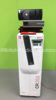 Agfa CR 25.0 Cr Reader Type 5156/100 with 9x Cassettes, Agfa ID Tablet and Accessories *HDD Removed from CPU* (Powers Up with Error)