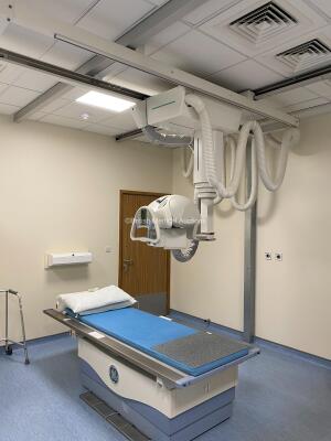 GE Proteus XR/a X-ray Bucky *Mfd - 2011* Includes: Proteus Elevating Table, Overhead Bucky Proteus OTS Assembly, Diagnostic X-ray Wall Stand, Proteus System Cabinet 50KW, Ceiling Rails and GE Operator Console System has been professionally removed; system