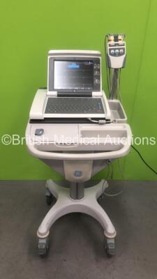 GE Mac 5500 HD ECG Machine on Stand with 10 Lead ECG Leads (Powers Up) *S/N SCDG07036889PA*