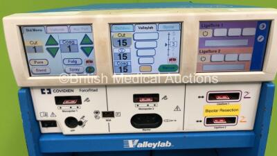 Covidien ForceTriad Electrosurgical /Diathermy Unit Software Version 3.60 *Mfd 2010-12* on Stand with Footswitch and RapidVac Smoke Evacuator (Powers Up) *SN TOL20183E* - 2