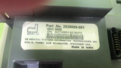 GE Mac 5500 HD ECG Machine on Stand with 10 Lead ECG Leads (Powers Up) *S/N SCD06516269PA* - 5