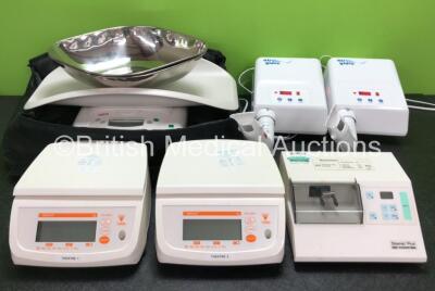 Mixed Lot Including 2 x Air Glove Units (Both Power Up) 2 x Teraoka Digital Weighing Scales, 1 x Seca Infant Weighing Scales, 2 x Stainless Steel Weighing Bowls and 2 x Vivadent Silamat Plus Units (1 x Missing Cover - See Photos) *SN 005261 / 400233 / GCM