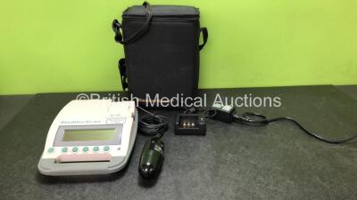 Bladder Scan Unit with 1 x Transducer / Probe, 3 x Batteries and 1 x Battery Charger in Carry Bag (No Power with Damage-See Photos) *SN 99285423*