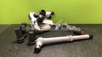 Carl Zeiss 21733 Surgical Microscope Attachment with 2 x 12,5x Eyepieces,1 x f=200 Lens,1 x Zeiss Training Arm with 12,5x Eyepiece 6 x Large Knob Covers and 4 x Small Knob Covers