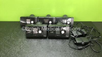 5 x ResMed Airsense 10 Autoset CPAP Units with 2 x Power Supplies (All Power Up, 3 x Missing Side Casing - See Photos) *SN 23191100198 / 23193346964 / 23162017937 / 23181289806 / 23182586830*