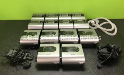 Job Lot Including 8 x ResMed S9 Autoset EPR CPAP Units (1 x No Power) with 2 x Power Supplies and 6 x ResMed H5i Humidifiers *SN 23131687784 / 23121178631 / 23141808946 / 23131142161 / 22151883749 / 23132266324 / 23131865284 / 22151736993*