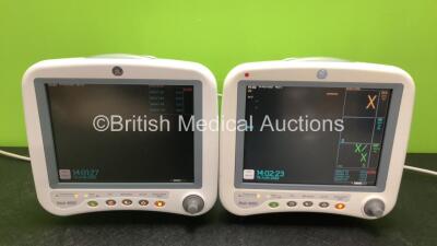 2 x GE DASH 4000 Patient Monitors with CO2, BP1, BP2, SPO2, Temp/Co, NBP and ECG Options (Both Power Up)