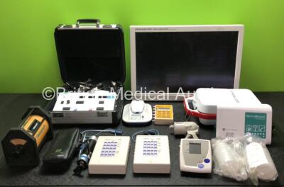 Mixed Lot Including 1 x Amplivox 2140 Diagnostic Audiometer with Accessories in Case, 1 x Vitalograph Precision Syringe, 1 x Gastec Pump Kit, 2 x Symbio CS1201 Code Simulators, 1 x Medtronic MyCareLink Patient Monitor, 1 x Metron PS-420 2 Channel Patient 