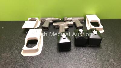 Job Lot Including 1 x Stryker System 6 6203 Rotary Handpiece, 1 x Stryker System 6 6208 Sagittal Handpiece, 1 x Stryker System 6 6206 Recip Handpiece, 3 x Stryker 6216-130 Battery Transfer Shields and 3 x Stryker 6126-120 Aseptic Battery Housings *5976-89