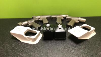 Job Lot Including 2 x Stryker System 6 6203 Rotary Handpieces, 2 x Stryker System 6 6208 Sagittal Handpieces, 2 x Stryker 6216-130 Battery Transfer Shields and 2 x Stryker 6126-120 Aseptic Battery Housings *5976-894*