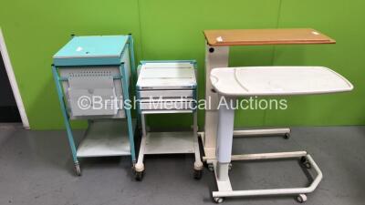 Mixed Lot Including 1 x Bristol Maid Over The Bed Table, 1 x Unknown Make Over The Bed Table,1 x Bristol Maid Filing Trolley and 1 x Philips Viridia Cart