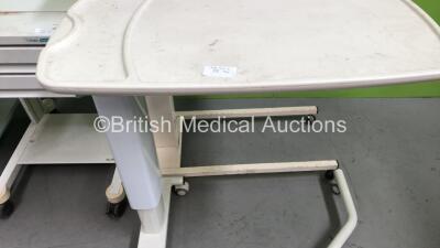 Mixed Lot Including 1 x Bristol Maid Over The Bed Table, 1 x Unknown Make Over The Bed Table,1 x Bristol Maid Filing Trolley and 1 x Philips Viridia Cart - 4