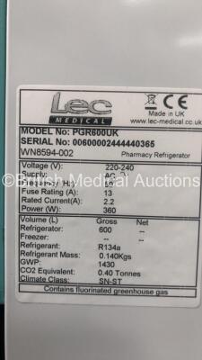 LEC Pharmacy Refrigerator Model PGR600UK (Powers Up) *006000024440365* - 4