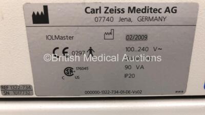 Zeiss IOLMaster 500 Ref 1322--734 Version 5.4.3.0002 with Keyboard, Testeye and Nidek US-1800 Echoscan on Motorized Table (Powers Up) *S/N 1017732* **Mfd 02/2009** LP - 6