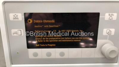 Datex-Ohmeda Aestiva/5 Anaesthesia Machine with Datex-Ohmeda SmartVent Software Version 3.5, Bellows, Absorber and Hoses (Powers Up) *S/N AMRE01569* - 2