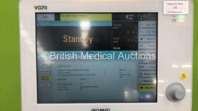 Aeonmed VG70 Ventilator Software Version 2.00, Running Hours 0h 43m with 1 x Hose on Stand with Accessories *Mfd 0-2020* (Powers Up) - 2