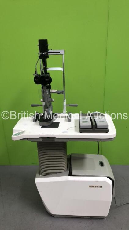 Haag Streit Bern BQ 900 Slit Lamp with Binoculars, 2 x 12,5x Eyepieces and f200 Lens on Takagi AutoDesk ST-40 (Unable to Power Test Due to No Bulb - Table Panels - Loose - Not Fixed - See Pictures)