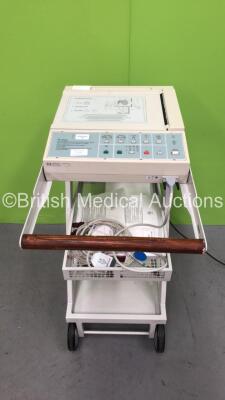 Hewlett Packard Pagewriter 100 ECG Machine on Stand with 10 Lead ECG Leads (Powers Up)