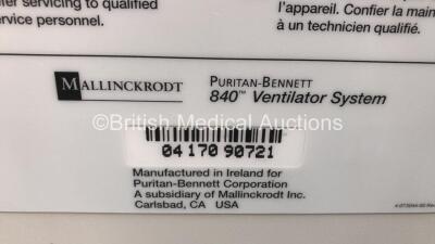 Nellcor Puritan Bennett 840 Ventilator System Software Version 4-070000-85-AN Running Hours 38932 with Hoses (Powers Up) *113028 - 5