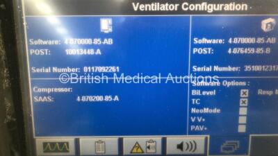 Nellcor Puritan Bennett 840 Ventilator System Software Version 4-070000-85-AB Running Hours 54973 with Hoses (Powers Up) *106185 - 2