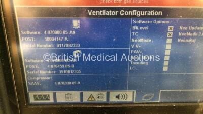 Nellcor Puritan Bennett 840 Ventilator System Software Version 4-070000-85-AN Running Hours 62531 with Hoses (Powers Up) *106189 - 2