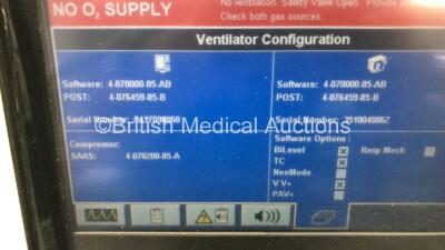 Nellcor Puritan Bennett 840 Ventilator System Software Version 4-070000-85-AB Running Hours 32951 with Hoses (Powers Up) *113030 - 2