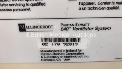 Nellcor Puritan Bennett 840 Ventilator System Software Version 4-070000-85-AB Running Hours 43837 with Hoses (Powers Up) *108925 - 5