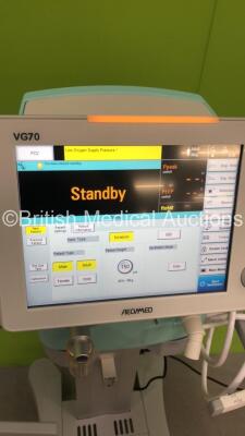 Aeonmed VG70 Ventilator Software Version 2.00, Running Hours 1036h 6m with 1 x Hose on Stand *Mfd 07-2020* (Powers Up) - 5