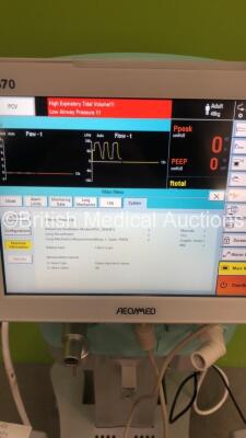 Aeonmed VG70 Ventilator Software Version 2.00, Running Hours 1164h 11m with 1 x Hose on Stand *Mfd 07-2020* (Powers Up) - 6