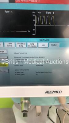 Aeonmed VG70 Ventilator Software Version 2.00, Running Hours 652h 54m with 1 x Hose on Stand *Mfd 06-2020* (Powers Up) - 8