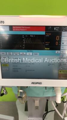 Aeonmed VG70 Ventilator Software Version 2.00, Running Hours 1212h 1m with 1 x Hose on Stand *Mfd 05-2020* (Powers Up) - 20