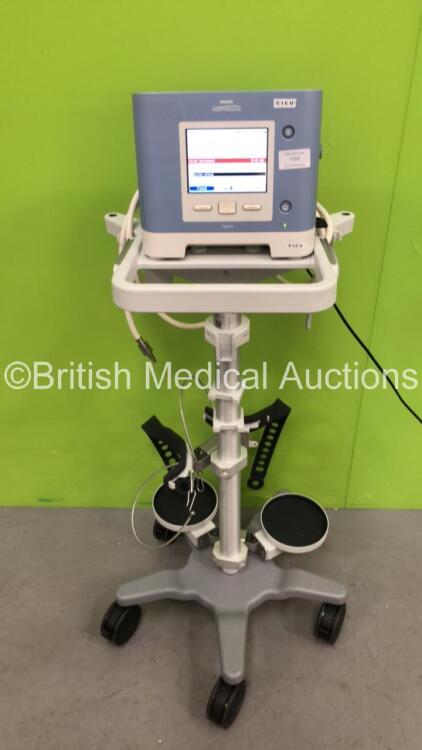 Philips Respironics Trilogy 202 Ventilator on Stand Software Version 14.2.04 - Operating Hours 1823 with Hose (Powers Up) *Mfd 06/2019*