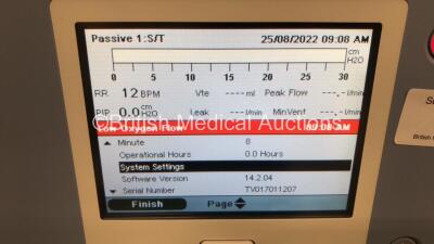 Philips Respironics Trilogy 202 Ventilator on Stand Software Version 14.2.04 - Operating Hours 0 with Hose (Powers Up) *Mfd 01/2017* - 2