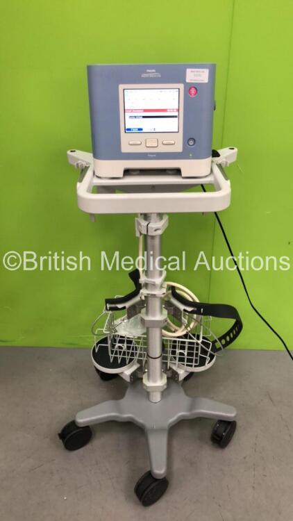 Philips Respironics Trilogy 202 Ventilator on Stand Software Version 14.2.04 - Operating Hours 179.3 with Hose (Powers Up) *Mfd 06/2019 *