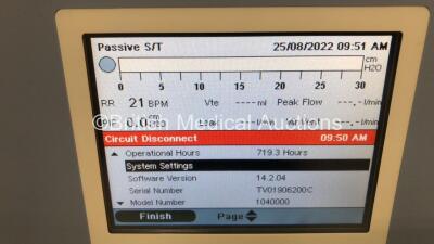 Philips Respironics Trilogy 202 Ventilator on Stand Software Version 14.2.04 - Operating Hours 179.3 with Hose (Powers Up) *Mfd 06/2019 * - 2