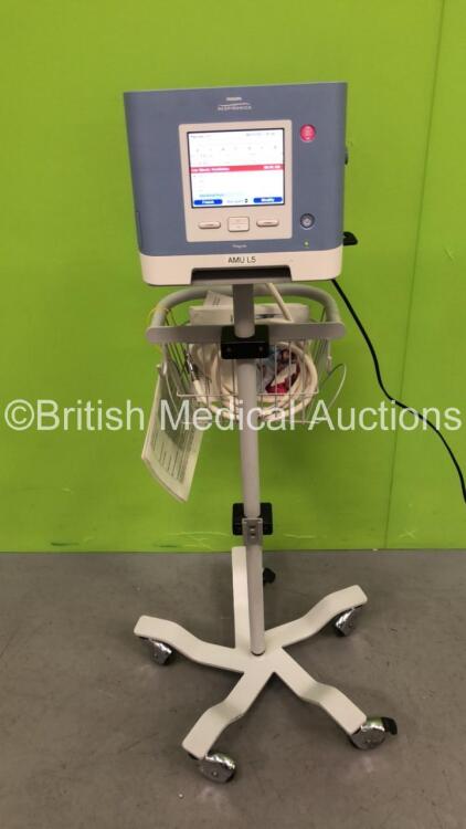 Philips Respironics Trilogy 202 Ventilator on Stand Software Version 14.2.04 - Operating Hours 291.1 with Hose (Powers Up) *Mfd 12/2016 *