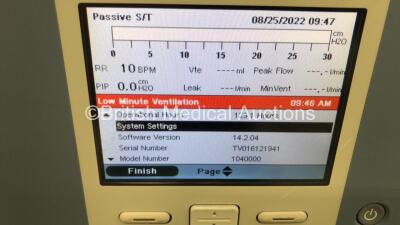 Philips Respironics Trilogy 202 Ventilator on Stand Software Version 14.2.04 - Operating Hours 291.1 with Hose (Powers Up) *Mfd 12/2016 * - 2