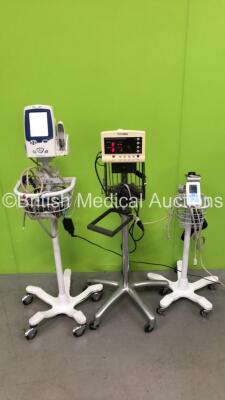 1 x Welch Allyn ProBP 3400 Series Monitor on Stand (No Holder) 1 x Welch Allyn 52000 Series Monitor on Stand and 1 x Welch Allyn Spot Vital Signs LXi Monitor on Stand (All Power Up) * SN N/A *