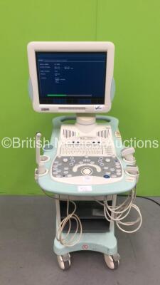 Esaote XVision MyLab40 Flat Screen Ultrasound Scanner Ref 411315 *S/N 40/02828* **Mfd 06/2008** Software RES 1.01 with 3 x Transducers / Probes (CA631 / LA522E and EC1123) (Powers Up)