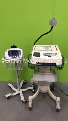 1 x Mortara ELI 250 ECG Machine on Stand and 1 x Welch Allyn 53NT0 Monitor with Stand (Both Power Up)