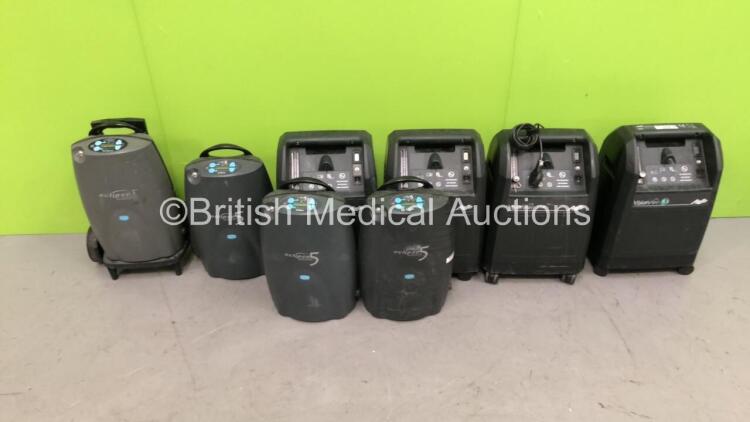 8 x AirSep VisionAire 3 Oxygen Concentrators (Only 4 Pictured) 3 x SeQual Eclipse 5 autoSAT Oxygen Concentrators, and 1 x SeQual Eclipse 3 autoSAT Oxygen Concentrator (No Batteries)