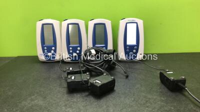 4 x Welch Allyn Spot Vital Signs Monitors with 4 x AC Power Supplies (All Powers Up)