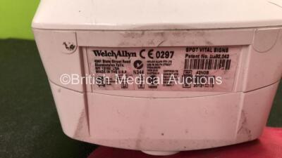 Mixed Lot Including 1 x Welch Allyn 53NOP Patient Monitor with 1 x AC Power Supply (Powers Up) 1 x Welch Allyn Spot Vital Signs Monitor (Powers Up) 2 x BP Cuffs and 2 x Covidien Filac ADA Thermometers (1 Powers Up, 1 No Power) - 5