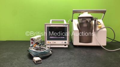 Mixed Lot Including 1 x Philips M3046A Patient Monitor with 1 x Philips M3000A Opt C06 Module Including ECG/Resp, SpO2, NBP, Temp and Press Options, 1 x ECG Connection Cable and 1 x SpO2 Connection Lead (Powers Up) 1 x Eschmann VP25 Suction Unit with 1 x 