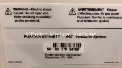 Nellcor Puritan Bennett 840 Ventilator System Software Version 4-070000-85-AN Running Hours 14827 with Hoses (Powers Up) *12059 - 5