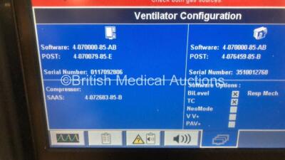 Nellcor Puritan Bennett 840 Ventilator System Software Version 4-070000-85-AB Running Hours 58415 with Hoses (Powers Up) *106476 - 2