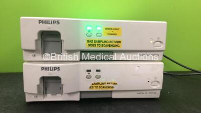 2 x Philips IntelliVue G5 M1019A Gas Modules (Both Power Up with Missing Water Traps) *Mfd 2008-2014* *GH*