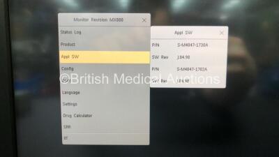 Philips IntelliVue MX800 Bedside Patient Monitor Software Revision J.04.98 with 1 x Philips M8048A Module Rack(Powers Up) *SN DE12517324, DE502B6640, DE502B6640* - 2